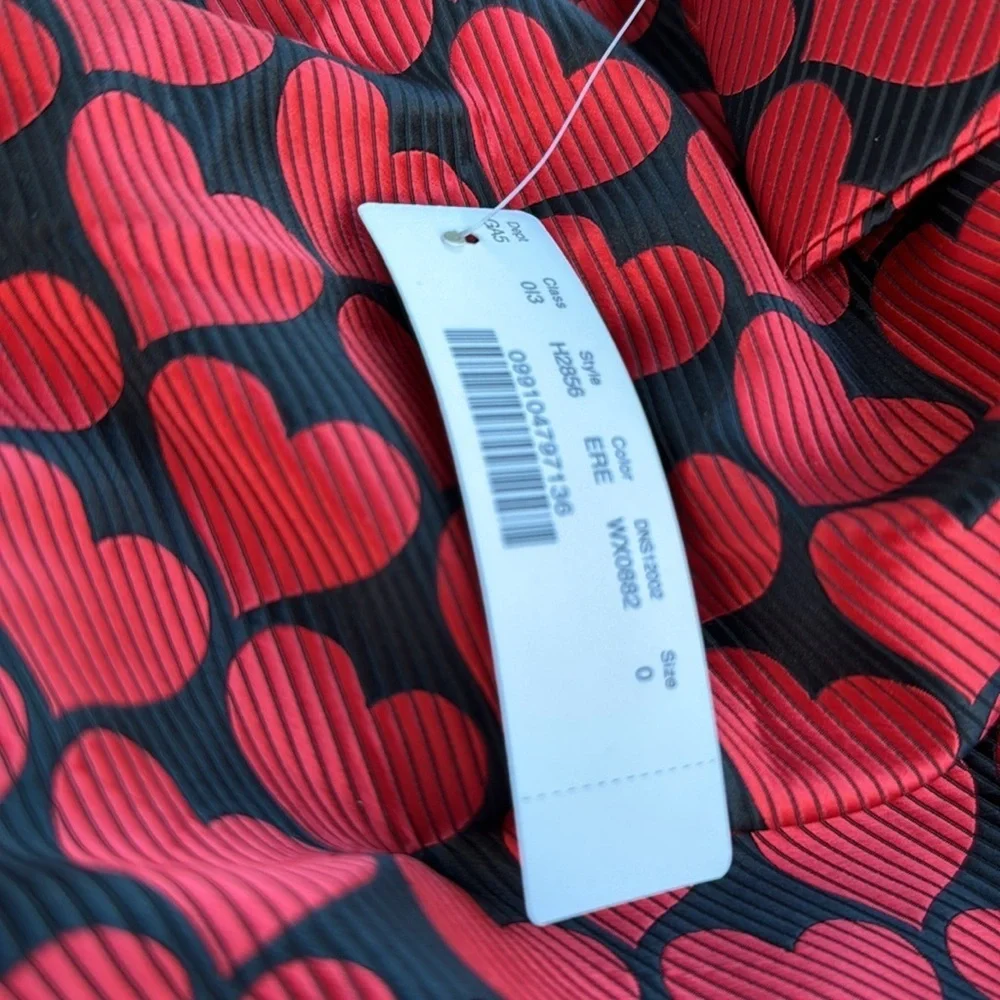 NWT j. Crew wrap bow side jacquard mini Heart Red Skirt size 0 Valentine's Day